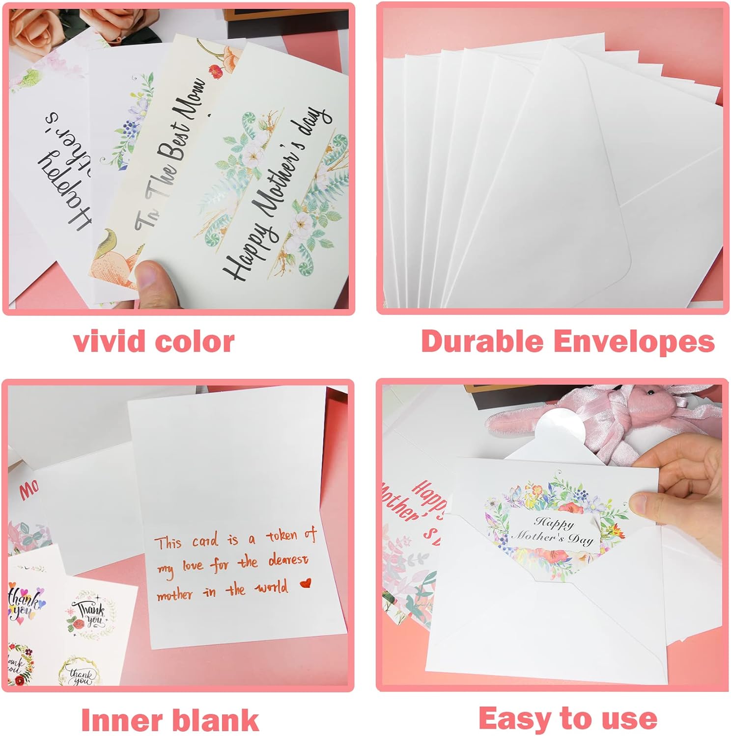 Happy Mothers day Cards, Floral Mother's Day Greeting Card, Note Cards with Envelopes -12 Assorted Designs Happy Mothers day Cards, Floral Mother's Day Greeting Card, Note Cards with Envelopes -12 Assorted Designs